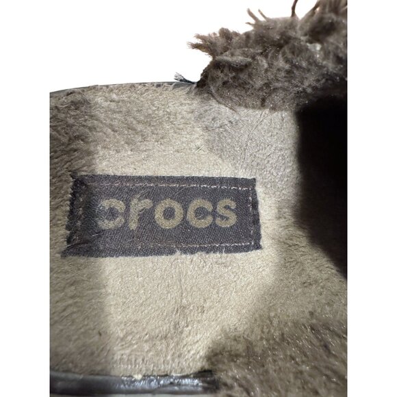 Crocs Cobbler Eva Faux Lined Clogs Wedge Heel Size W7 Brown Comfortable Slip-On - Picture 7 of 7